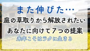 また伸びた…庭の草取りから解放されたいあなたに向けて７つの提案｜来年こそはラクに生きる